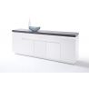 Buffet/bahut moderne blanc mat/béton 200 cm Romane