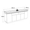 Buffet/bahut moderne blanc mat/béton 200 cm Romane