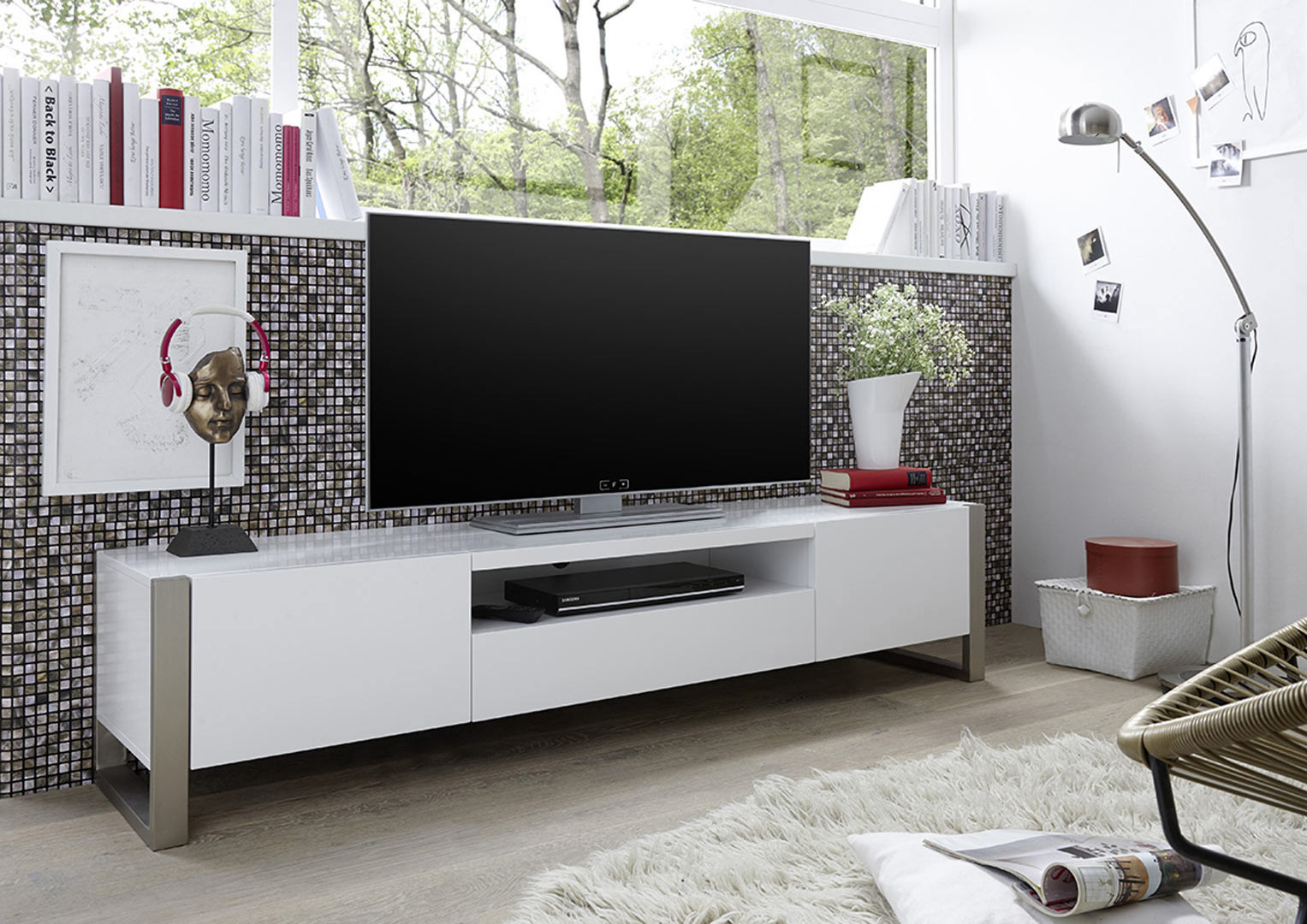 meuble tele blanc moderne