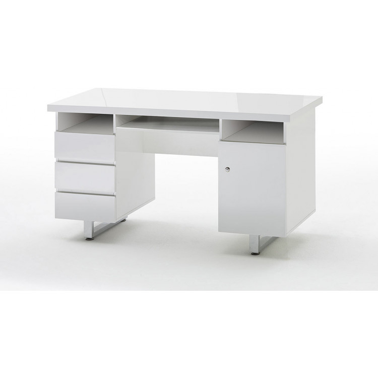 Bureau moderne blanc laqué Rodney