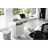 Bureau moderne blanc laqué Rodney