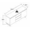 Buffet/bahut moderne blanc laqué Rodney