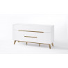 Buffet/bahut scandinave 145 cm blanc/chêne Amodeo