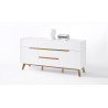 Buffet/bahut scandinave 145 cm blanc/chêne Amodeo