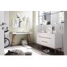 Buffet/bahut scandinave 145 cm blanc/chêne Amodeo