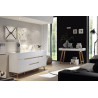 Buffet/bahut scandinave 145 cm blanc/chêne Amodeo