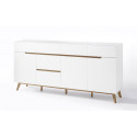 Buffet/bahut scandinave 193 cm blanc/chêne Amodeo