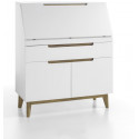 Bureau secrétaire scandinave blanc/chêne Amodeo