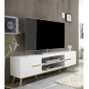 Meuble TV scandinave blanc/chêne Amodeo