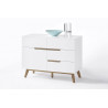 Buffet/bahut scandinave 97 cm blanc/chêne Amodeo