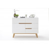 Buffet/bahut scandinave 97 cm blanc/chêne Amodeo