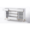 Buffet/bahut scandinave 169 cm blanc/chêne Amodeo