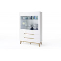 Vaisselier/argentier scandinave 107 cm blanc/chêne Amodeo