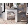 Banc contemporain blanc perle/gris (lot de 2) Torento