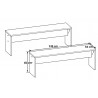 Banc contemporain blanc perle/gris (lot de 2) Torento