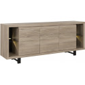 Buffet/bahut moderne chêne clair/noir Aureliane