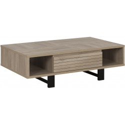 Table basse moderne chêne clair/noir Aureliane