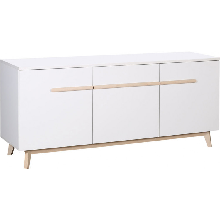 Buffet/bahut scandinave blanc/chêne clair Artemis