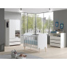 Armoire enfant contemporaine en pin massif laqué blanc Junior