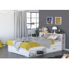 Lit adulte contemporain coloris blanc Evane