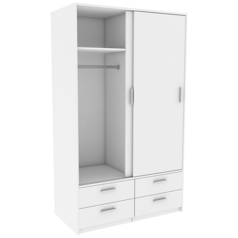 Armoire contemporaine 120 cm blanche Marjorie | Matelpro