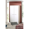 Armoire enfant contemporaine 2 portes chêne clair/blanc Square