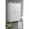 Armoire enfant contemporaine 150 cm coloris chêne blanchi Yalta