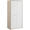 Armoire contemporaine 90 cm chêne clair/blanc Rosa
