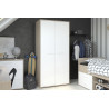 Armoire contemporaine 90 cm chêne clair/blanc Rosa