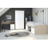 Armoire contemporaine 90 cm chêne clair/blanc Rosa
