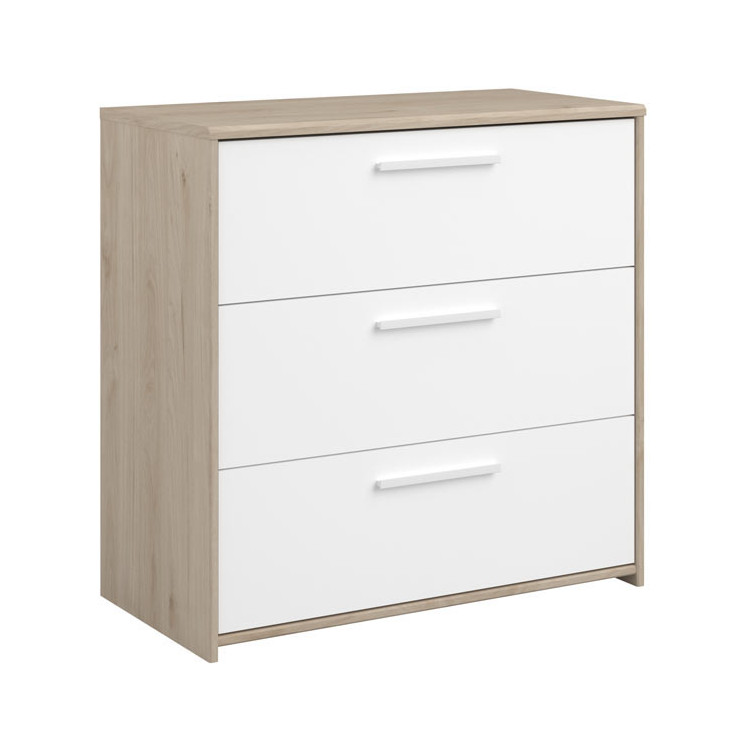 Commode contemporaine chêne clair/blanc Rosa