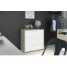 Commode contemporaine chêne clair/blanc Rosa