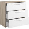 Commode contemporaine chêne clair/blanc Rosa