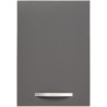 Meuble haut de cuisine contemporain 1 porte 40 cm blanc/gris brillant Romaric