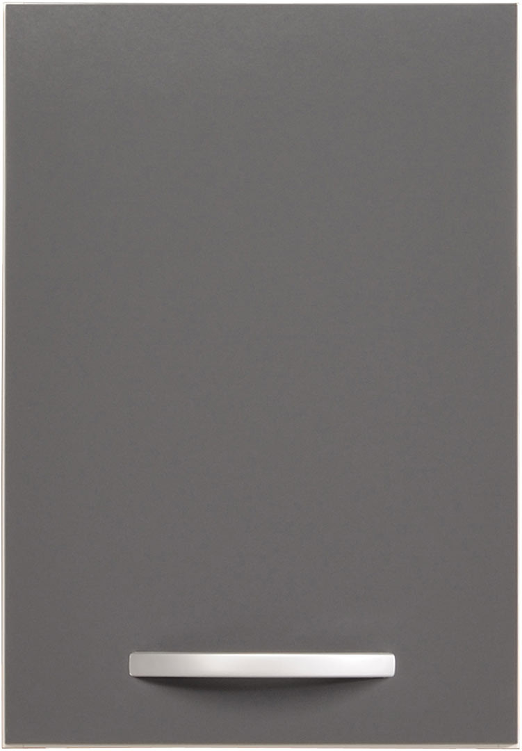 Meuble haut de cuisine contemporain 1 porte 40 cm blanc/gris brillant Romaric