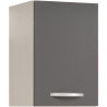 Meuble haut de cuisine contemporain 1 porte 40 cm blanc/gris brillant Romaric