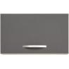 Meuble sous hotte de cuisine contemporain 1 porte 60 cm blanc/gris brillant Romaric