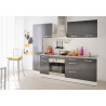 Meuble sous hotte de cuisine contemporain 1 porte 60 cm blanc/gris brillant Romaric