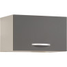 Meuble sous hotte de cuisine contemporain 1 porte 60 cm blanc/gris brillant Romaric