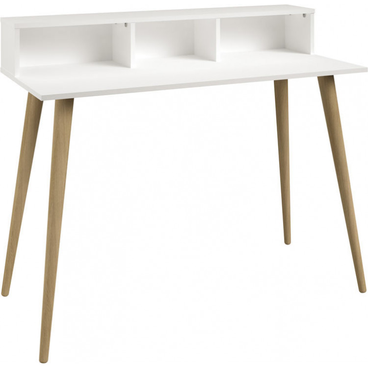 Bureau droit scandinave chêne/blanc Alama | Matelpro