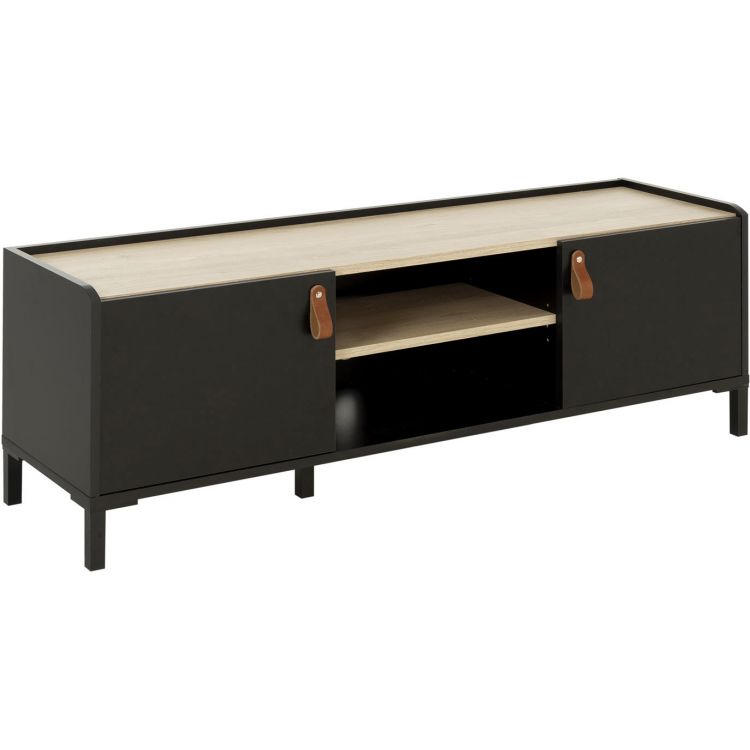 Meuble TV industriel chêne/noir Magali