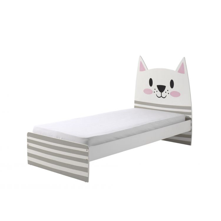 Lit enfant chat blanc/gris Misty