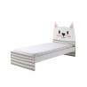 Lit enfant chat blanc/gris Misty