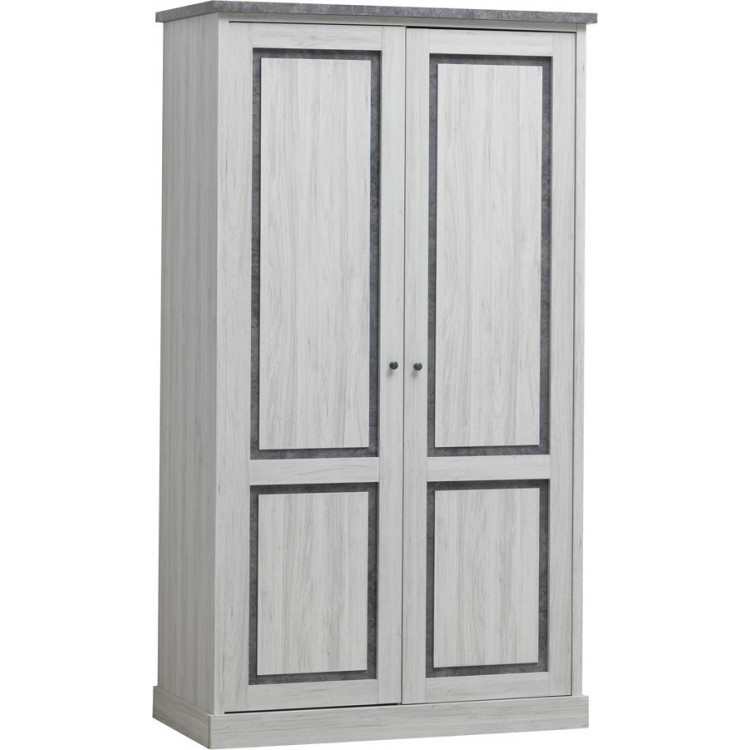 Armoire enfant contemporaine 118 cm chêne clair/gris Emmanuelle