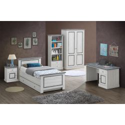 Chambre enfant contemporaine chêne clair/gris Emmanuelle