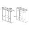 Armoire enfant contemporaine 172 cm chêne clair/gris Emmanuelle