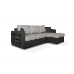 Canapé Dangle Convertible Moderne En Tissu Grisnoir Leonie