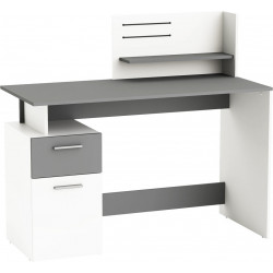 Bureau informatique moderne blanc/gris Uranus