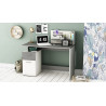 Bureau informatique moderne blanc/gris Uranus