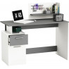 Bureau informatique moderne blanc/gris Uranus